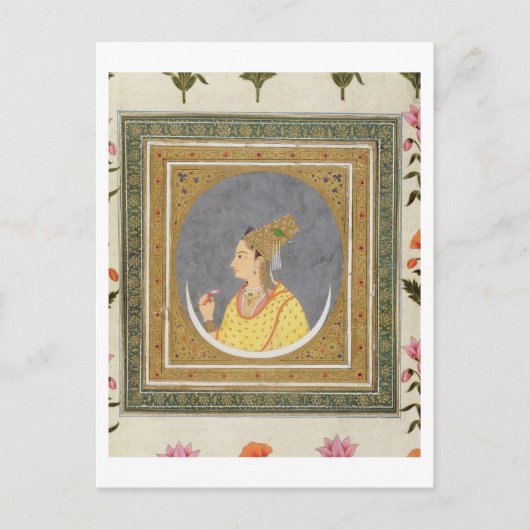 Carte Postale Portrait d'une dame tenant un pétale de lotus, (Devant)