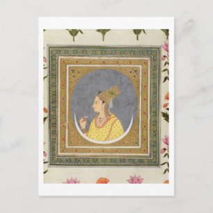 Carte Postale Portrait d'une dame tenant un pétale de lotus,