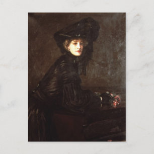 Carte Postale Portrait d'une femme en noir par Sir John Lavery