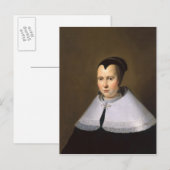 Carte Postale Portrait d'une femme (huile sur panneau (Devant / Derrière)