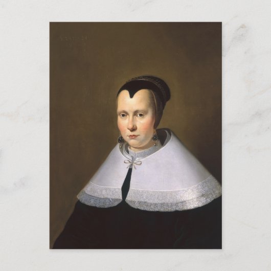 Carte Postale Portrait d'une femme (huile sur panneau (Devant)