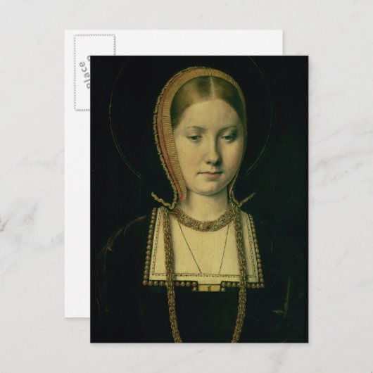 Carte Postale Portrait d'une femme, possiblement Catherine d'Ara (Devant / Derrière)