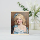 Carte Postale Portrait d'une fille en robe bleue, Heywood Hardy (Debout devant)