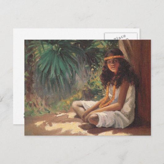 Carte Postale Portrait d'une fille polynésienne - Helen T. Drang (Devant / Derrière)