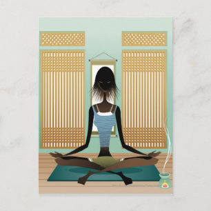 Carte Postale Portrait d'une jeune femme faisant du yoga