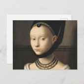 Carte Postale Portrait D'Une Jeune Fille - Petrus Christus (Devant / Derrière)