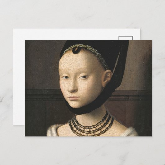 Carte Postale Portrait D'Une Jeune Fille - Petrus Christus (Devant / Derrière)