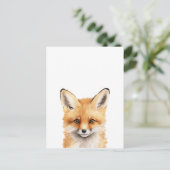 Carte Postale portrait d'une jolie aquarelle renard (Debout devant)