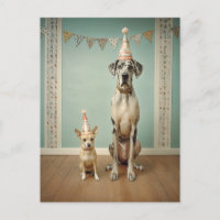 Portrait Duo de Fête d'Anniversaire de Chien