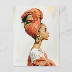 Carte Postale Portrait élégant de femme africaine