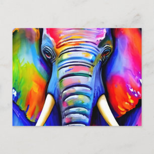 Carte Postale Portrait Elephant Art