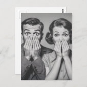 Carte Postale Portrait en couple rétro choqué (Devant / Derrière)