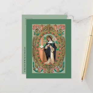 Carte Postale Portrait encadré de Sainte Rose de Lima (K 48)