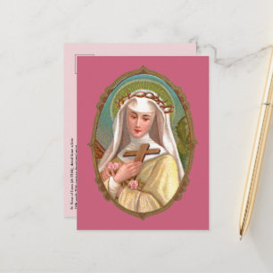 Carte Postale Portrait encadré de Sainte Rose de Lima (M 024b)