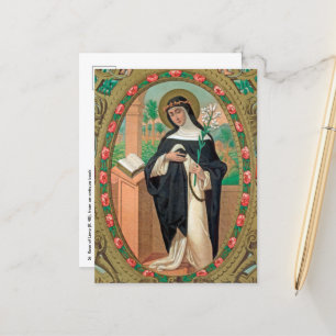 Carte Postale Portrait encadré de Ste Rose de Lima (Détail ; K 4