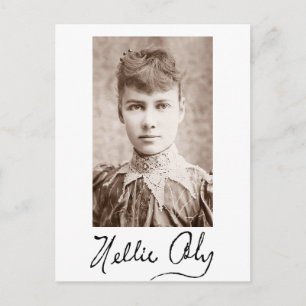Carte Postale Portrait et signature de Nellie Bly