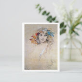 Carte Postale Portrait (Étude), Alphonse Mucha Postcard (Debout devant)