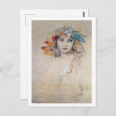 Carte Postale Portrait (Étude), Alphonse Mucha Postcard (Devant / Derrière)