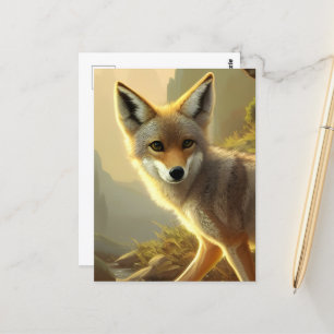 Carte Postale Portrait faunique Coyote Pup