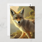 Carte Postale Portrait faunique Coyote Pup (Devant / Derrière)