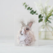 Carte Postale Portrait faunique de lapin nain Angora (Debout devant)