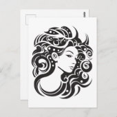 Carte Postale Portrait féminin de Virgo Woman (Devant / Derrière)