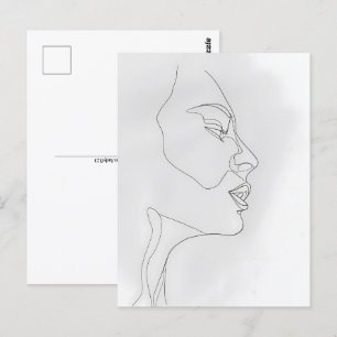 Carte Postale Portrait femme, art en ligne, Post-croisement