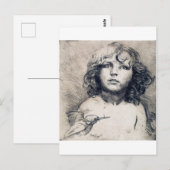 Carte Postale Portrait (imprimé cuivre), Alphonse Mucha (Devant / Derrière)