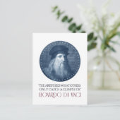 Carte Postale Portrait Leonardo da Vinci avec devis (Debout devant)