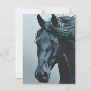 Carte Postale Portrait majestueux d'un cheval noir