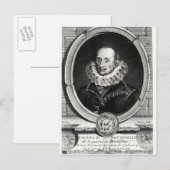 Carte Postale Portrait médaillon de Pierre de Bourdeille (Devant / Derrière)