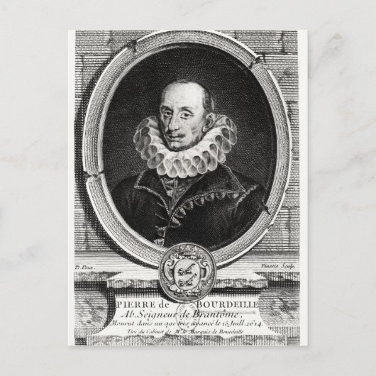Carte Postale Portrait médaillon de Pierre de Bourdeille (Devant)