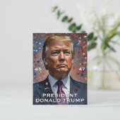 Carte Postale Portrait moderne du président Donald Trump (Debout devant)