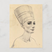 Carte Postale Portrait Néfertiti dessin Ancienne Egypte papyrus (Devant)