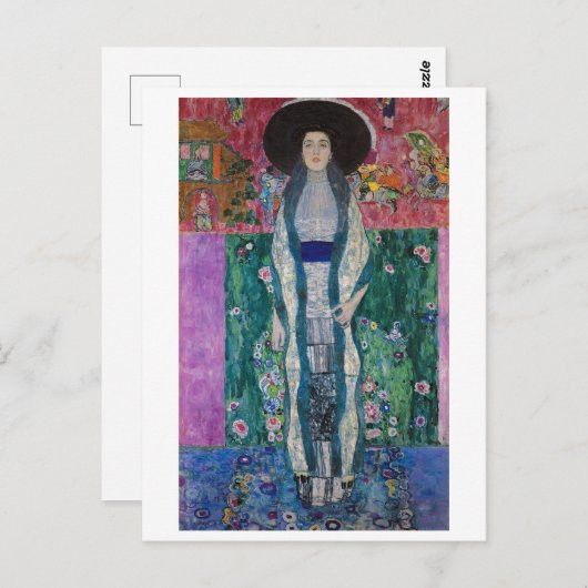 Carte Postale Portrait of Adele Bloch Bauer, Gustav Klimt (Devant / Derrière)