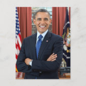 Carte Postale Portrait officiel de Barack Obama pour son second  (Devant)