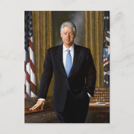 Carte Postale Portrait officiel de la présidence Bill Clinton (Devant)