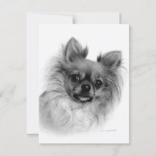Carte Postale Portrait peint à la main de l'huile de Chihuahua