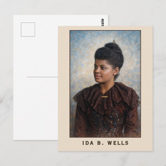 Carte Postale Portrait peint d'Ida B Wells (Devant / Derrière)