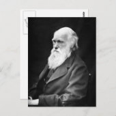 Carte Postale Portrait Photo de Charles Darwin (Devant / Derrière)