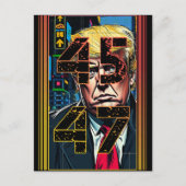 Carte Postale Portrait Pop Art Trump 45 47 (Devant)