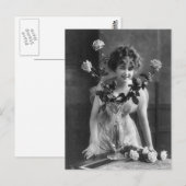 Carte postale Portrait Rose vintage Paris (Devant / Derrière)