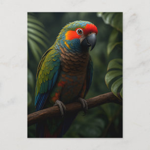Carte Postale Portrait vibrant de perroquet tropical de jungle