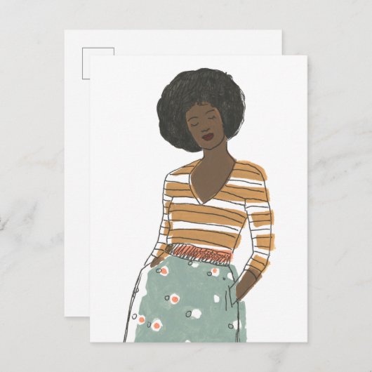 Carte Postale Portrait Vignette de mode (Devant / Derrière)