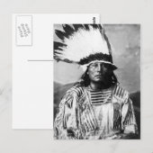 Carte Postale Portrait Vintage amérindien (Devant / Derrière)