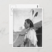 Carte Postale Portrait Vintage amérindien (Devant / Derrière)