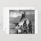 Carte Postale Portrait Vintage amérindien (Devant / Derrière)