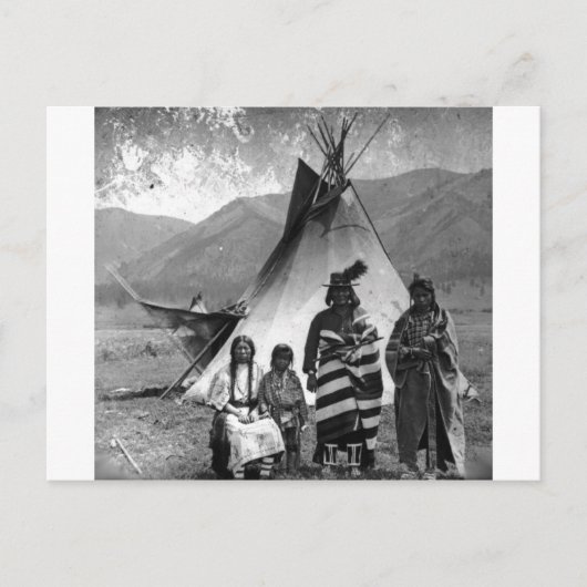 Carte Postale Portrait Vintage amérindien (Devant)