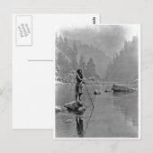 Carte Postale Portrait Vintage amérindien (Devant / Derrière)