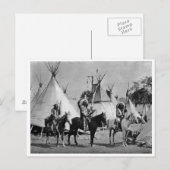 Carte Postale Portrait Vintage amérindien (Devant / Derrière)